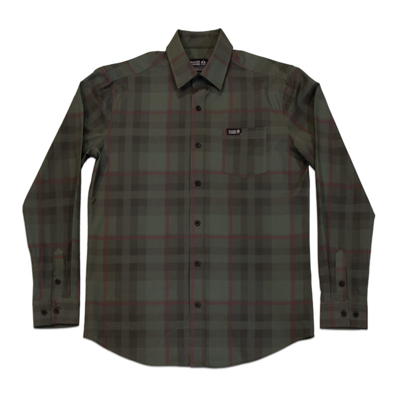 Alder Long Sleeve Active Flannel, Men's - Dark Green, X-Small