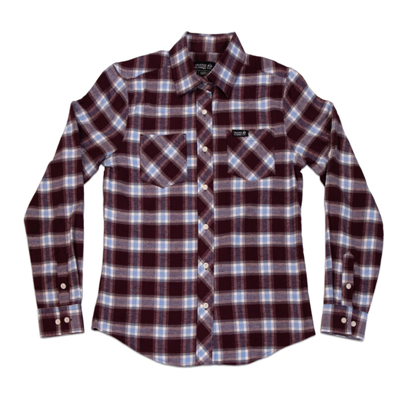 Ella Long Sleeve Flannel, Women's - Maroon, Large